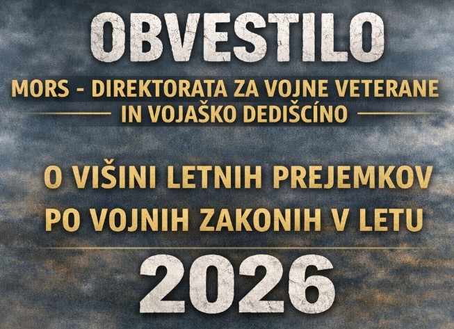 Obvestilo o višini letnih prejemkov po vojnih zakonih v letu 2026