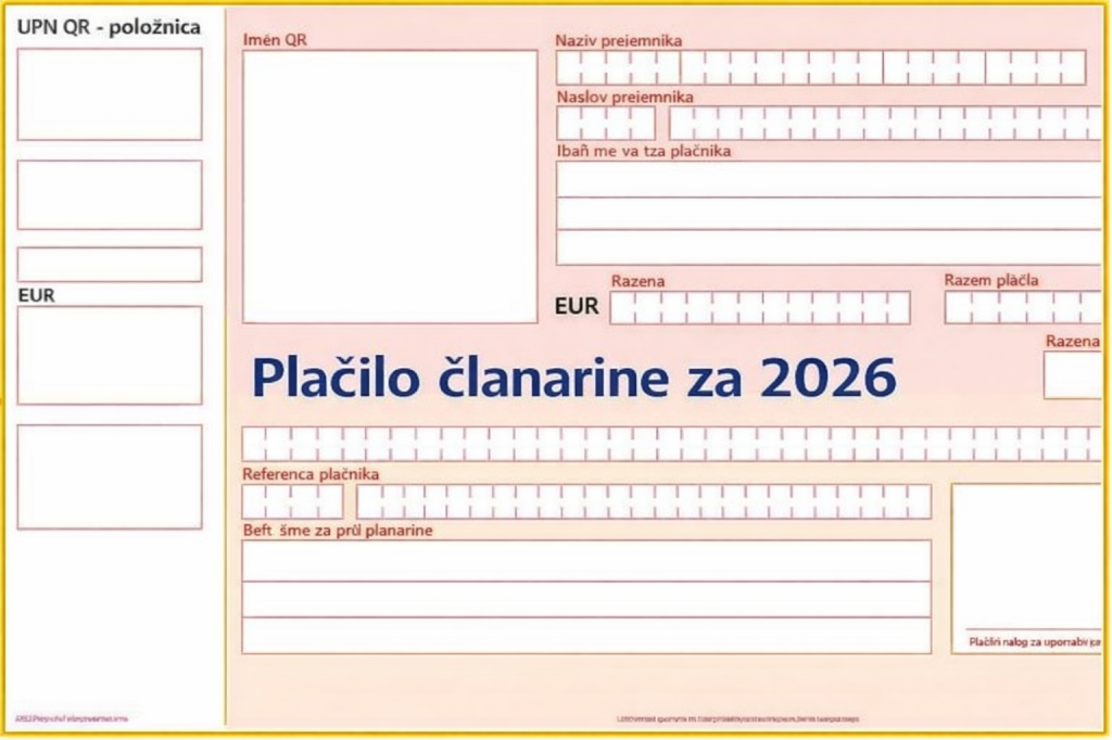 Plačilo članarine za leto 2026 - obvestilo