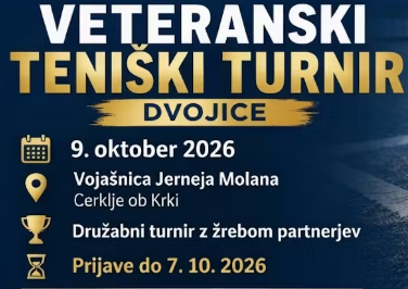 Vabilo na tradicionalni turnir v tenisu - 9. 10. 2026