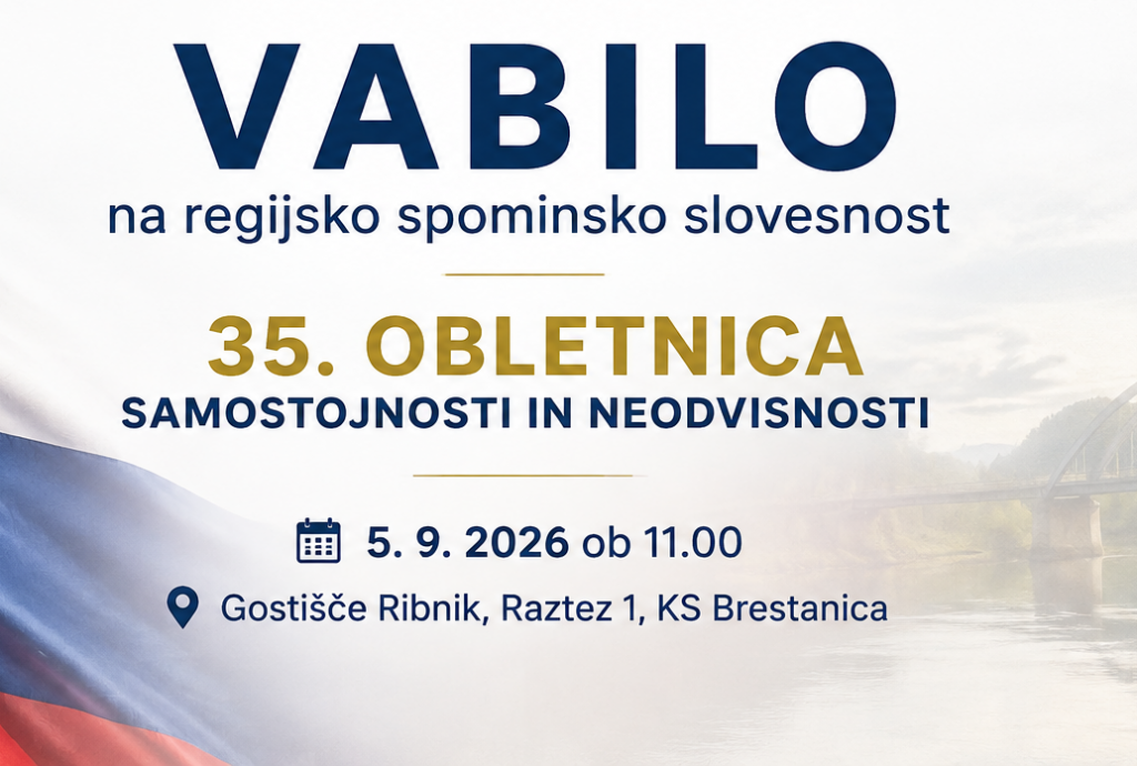 Vabilo na regijsko spominsko slovesnost, 5. 9. 2026 ob 11.00
